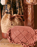Sac raphia Sariaka™ rose tressé